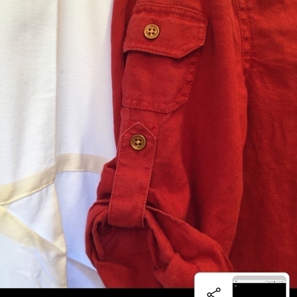 LAUREN Ralph Lauren Red Linen Top - Picture 5 of 9